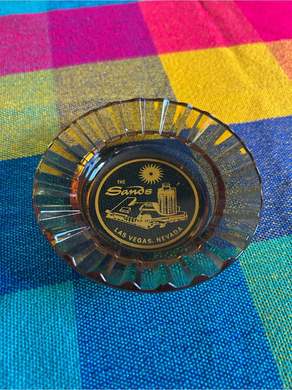 Amber Glass Ashtray - Las Vegas, Nevada